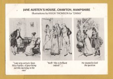 `Jane Austen`s House, Chawton, Hampshire - Illustrations by Hugh Thomson for "EMMA"`- Postally Used-1995 - Jarrold Postcard.
