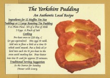`The Yorkshire Pudding - An Authentic Local Recipe`- Postally Unused - JC`S Gifts Postcard.