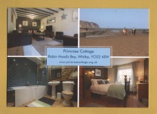 `Primrose Cottage, Robin Hood`s Bay, Whitby, YO22 4SW`- Postally Unused - Primrose Cottage Postcard.