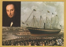 `Shell - Great Britons - Isambard Kingdom Brunel (1806-1859) - 1972`- Postally Unused - Shell Postcard.
