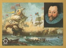 `Shell - Great Britons - Sir Francis Drake (circa1543-1596) - 1972`- Postally Unused - Shell Postcard.