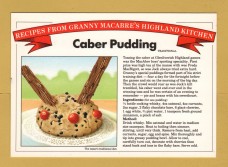 `Recipes From Granny Macabre`s Highland Kitchen - Caber Pudding`- Postally Unused - Roger Latham Postcard.