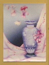 `Sweet Pea & Vase by Jacky Thornton` - Postally Unused - Athena Postcard. `Sweet Pea & Vase by Jacky Thornton` - Postally Unused - Athena Postcard.