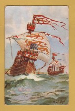 `King`s Ship - A. Chidley` - Postally Unused - The "ALPHA" Publishing Co Ltd Postcard