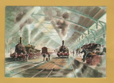 `Broad Gauge Engine in Bristol Old Temple Meads Station by John G.Norriss` - Postally Unused - Post Office Postcard.