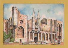 `Avignon - Le Palais des Papes, l`Entree by Barday` - Postally Used-1949 - B.D. Postcard.