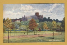 `St Alban`s Abbey by Reginald Riley - A1346` - Postally Unused - Valentine`s `Art Colour Series` Postcard.