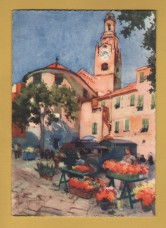 `San Remo - Piazza Eroi Sanremessi by Aldo Raimondi` - Postally Unused - Barabino & Graeve Postcard.