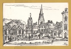 `St Peter`s Square, Ruthin by J.D.W ` - Postally Unused - Jack Jones Postcard.