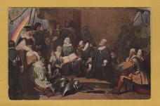 `Embarkation of the Pilgrims from Delft Haven, July 1620 by Wier` - Postally Unused - Unknown Producer