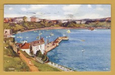 `Tenby by Edward Hailey - A1242` - Postally Used-1948 - Valentine & Sons "Art Colour" Series Postcard.