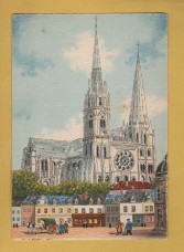 `Chartes, The Cathedral by Barday` - Postally Unused - B.D Postcard.