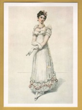 `Victoria and Albert Museum - Ball Dress from La Belle Assemble 1816` - Postally Unused - V&A Postcard.