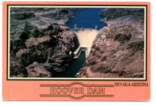 `Hoover Dam, Nevada-Arizona` - Postally Used - Santa Ana, Ca 8 July 1986 Postmark - Taiwan Printer Postcard `Hoover Dam, Nevada-Arizona` - Postally Used - Santa Ana, Ca 8 July 1986 Postmark - Taiwan Printer Postcard