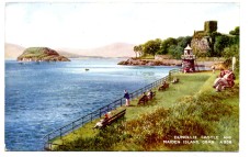 `A338 Dunollie Castle and Maiden Island, Oban` - Postally Unused - Valentine & Sons Ltd Postcard