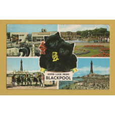 `Good Luck From Blackpool` - Multiview - Postally Used - ?? 9th August 1979 Blackpool Postmark with Slogan - Unknown Producer