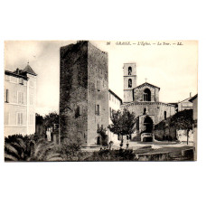 `36 Grasse.- L`Eglise - La Tour - LL` - Postally Used - Leon and Levy Postcard