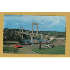`The Tamar Bridge` - Postally Used - Looe 12th August 1964 Cornwall Postmark - Plastichrome Postcard.