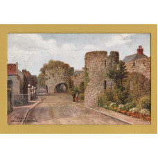 `Tenby - Walls & Five Arches` - Postally Used - Tenby 12th July 195? Pembrokeshire Postmark - J.Salmon Ltd Postcard.