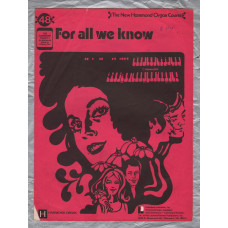 `For All We Know` - New Hammond Organ Course - No.48 - Copyright 1970 - Published by Learning Unlimited