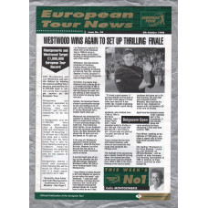 European Tour News - No.38 - October 5th 1998 - `Westwood Wins Again To Set Up Thrilling Finale` - Published by PGA European tour