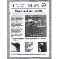 Volvo Tour News - November 17th 1993 - `Couples And Love Triumph` - Published by PGA European Tour