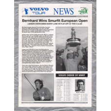 Volvo Tour News - No.38 - October 2nd 1995 - `Bernard Wins Smurfit European Open` - Published by PGA European Tour