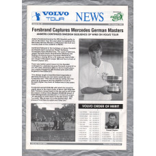 Volvo Tour News - No.39 - October 9th 1995 - `Forsbrand Captures Mercedes German Masters` - Published by PGA European Tour