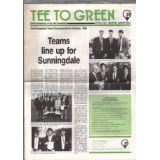 Tee To Green - Spring 1988 - `Team Line Up For Sunningdale` - Golf Foundation Publication