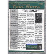 European Tour News - No.36 - September 9th 2002 - `Karlsson Triumphs At Crans-Sur-Sierre` - Published by PGA European tour