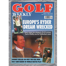 Golf Weekly - Vol.5 Issue 38 - September 30-October 6 1993 - `Europe`s Ryder Dream Wrecked` - New York Times Publication