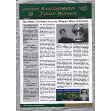 European Tour News - No.17 - May 8th 2001 - `Olazabel Captures Novotel Perrier Open de France` - Published by PGA European Tour