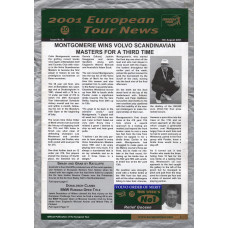 European Tour News - No.30 - August 6th 2001 - `Montgomerie Wins Volvo Scandinavian Masters` - Published by PGA European Tour