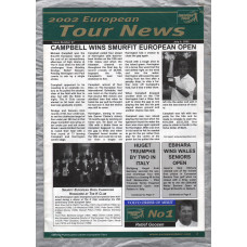 European Tour News - No.27 - July 8th 2002 - `Campbell Wins Smurfit European Open` - Published by PGA European Tour
