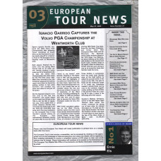 European Tour News - No.21 - May 27th 2003 - `Ignacio Garrido Captures The Volvo PGA Championship` - Published by PGA European Tour