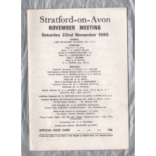 Stratford on Avon Racecourse - Saturday 22nd November 1980 - National Hunt Meeting