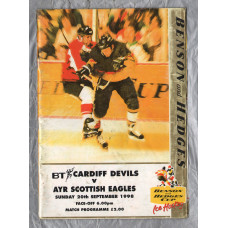 `BT` Cardiff Devils vs Ayr Scottish Eagles - Saturday 20th September 1998 - Benson and Hedges Cup