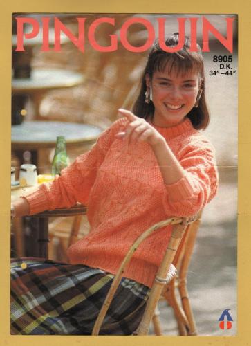 Pingouin - 34-44" (86-112cm) - Design No.8905 - Sweater - Knitting Pattern