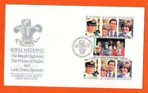 Bailiwick Of Guernsey - FDC - 1981 - Royal Wedding Issue - Official First Day Cover