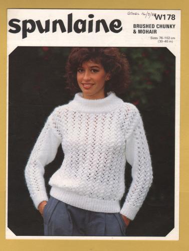 Spunlaine -Brushed Chunky & Mohair - 30-40" (76-102cm) - Design No.W178 - Sweater - Knitting Pattern