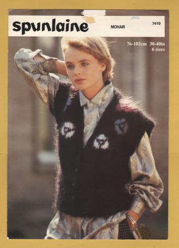 Spunlaine - Mohair - 30-40" (76-102cm) - Design No.7410 - Waistcoat with Coloured Motifs - Knitting Pattern