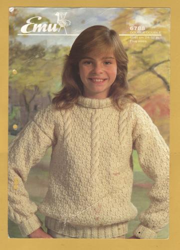 Emu - Double Knitting - 24-32" (61-81cm) - Design No.6788 - Sweater - Knitting Pattern