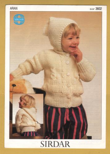 Sirdar - Aran - 20-26" (51-66cm) - Design No.3602 - Hooded Jacket - Knitting Pattern