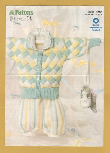 Patons - Fairytale DK - 14-20" (36-51cm) - Design No.C3755 - Cardigan - Knitting Pattern