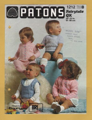 Patons - Fairytale QK - 20-22" (51-56cm) - Design No.1212 - Short,Long Sleeved Sweater, Cardigan & Tank Top - Knitting Pattern