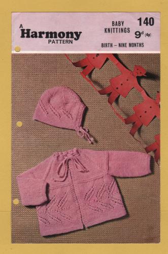 Harmony - Baby Knittings - Birth to 9 Months - Design No.140 - Matinee Set - Knitting Pattern
