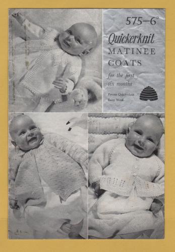 P&B - Quickerknit - First Six Months - Design No.575 - Matinee Coat - Knitting Pattern