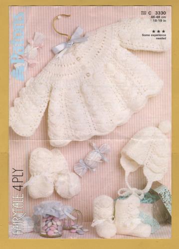 Patons - Fairytale 4 Ply - 18-19" (46-48cm) - Design No.3330 - Matinee Set - Knitting Pattern