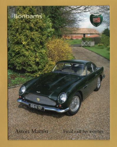 Bonhams - Aston Martin Motor Cars and Related Automobilia -`Final Call For Entries` - Newport Pagnell - Saturday 17 May 2008