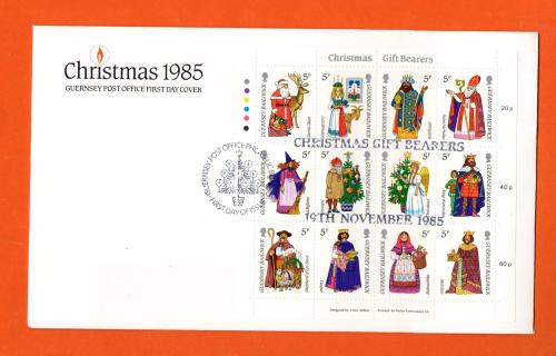 Bailiwick Of Guernsey - FDC - 1985 - Christmas Gift Bearers Issue - Miniature Sheet - Official First Day Cover